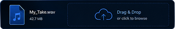 Step 1: upload an audio or video file.